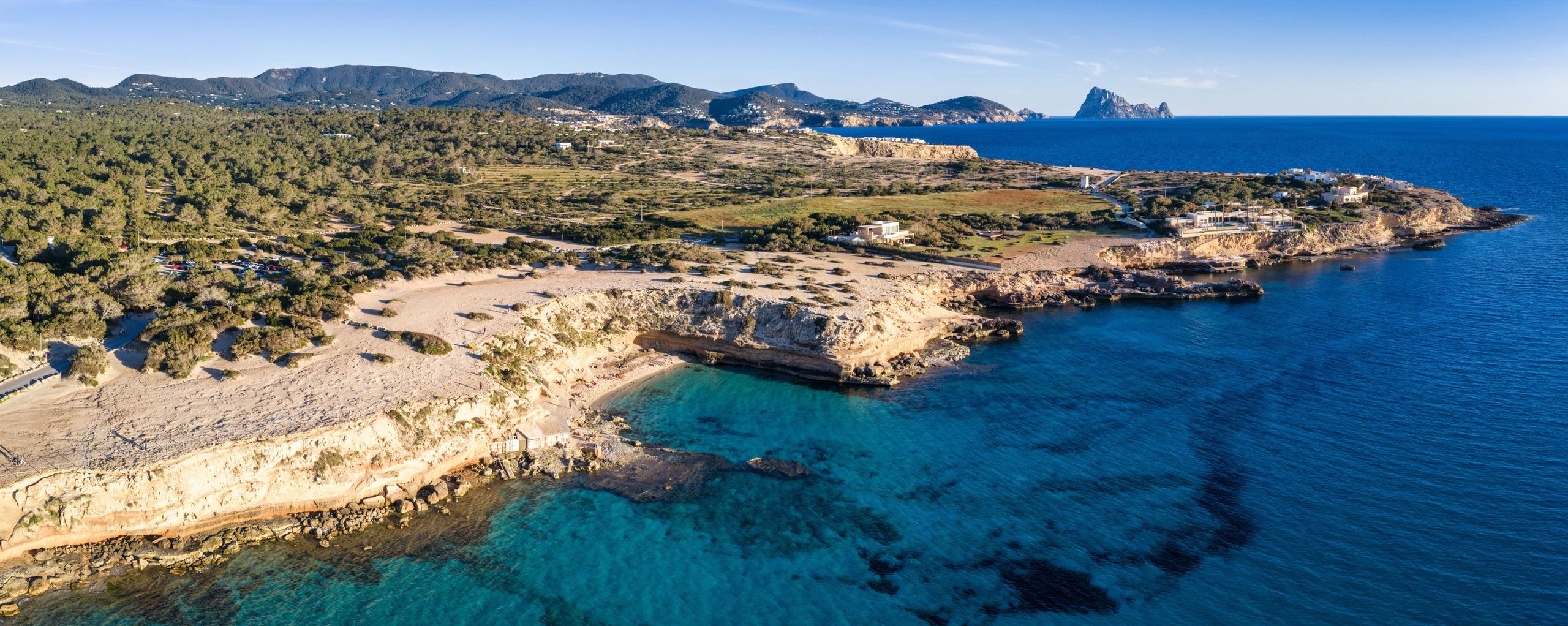 Aerial view of a dramatic coastline